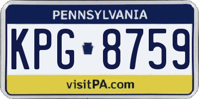PA license plate KPG8759
