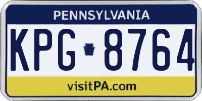 PA license plate KPG8764