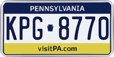 PA license plate KPG8770