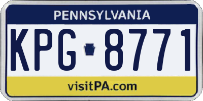 PA license plate KPG8771