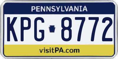 PA license plate KPG8772