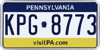 PA license plate KPG8773
