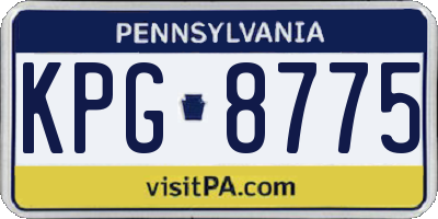 PA license plate KPG8775