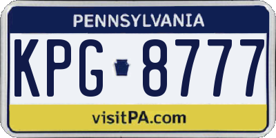 PA license plate KPG8777