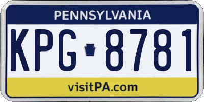 PA license plate KPG8781