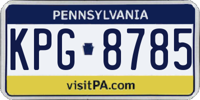 PA license plate KPG8785