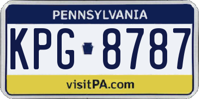 PA license plate KPG8787
