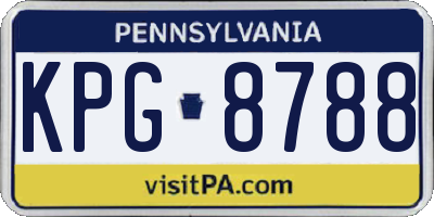 PA license plate KPG8788