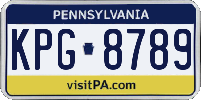 PA license plate KPG8789