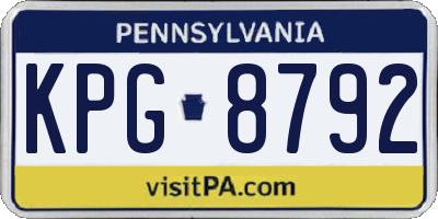 PA license plate KPG8792
