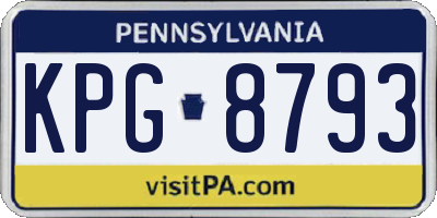 PA license plate KPG8793