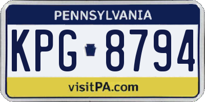 PA license plate KPG8794