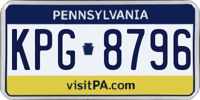 PA license plate KPG8796