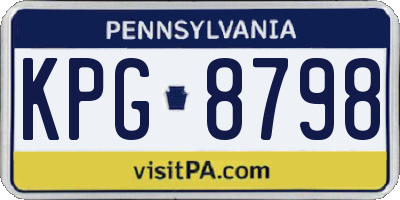 PA license plate KPG8798