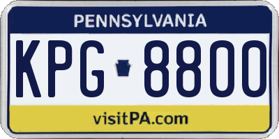 PA license plate KPG8800