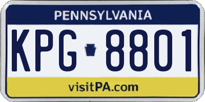 PA license plate KPG8801