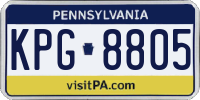PA license plate KPG8805