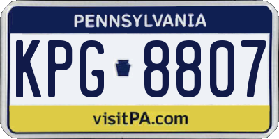 PA license plate KPG8807