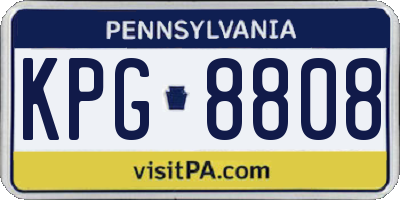 PA license plate KPG8808
