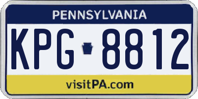 PA license plate KPG8812