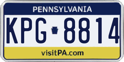PA license plate KPG8814