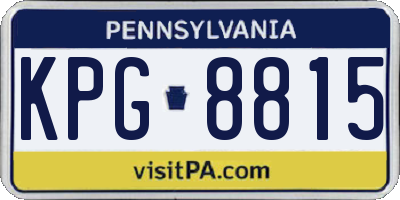 PA license plate KPG8815