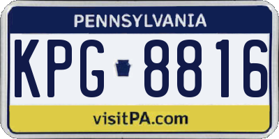 PA license plate KPG8816