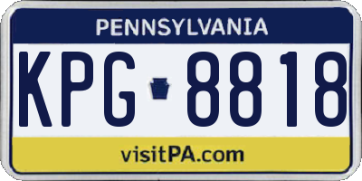 PA license plate KPG8818