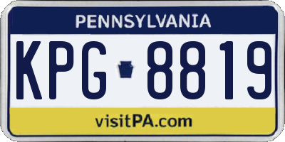 PA license plate KPG8819