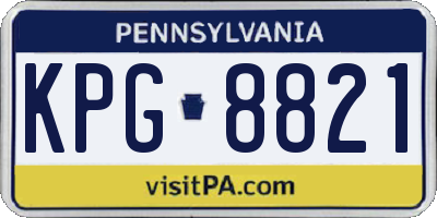 PA license plate KPG8821