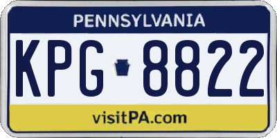 PA license plate KPG8822