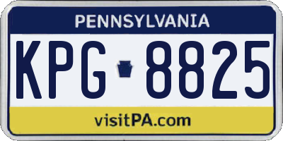 PA license plate KPG8825