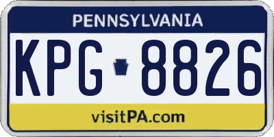 PA license plate KPG8826