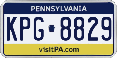 PA license plate KPG8829