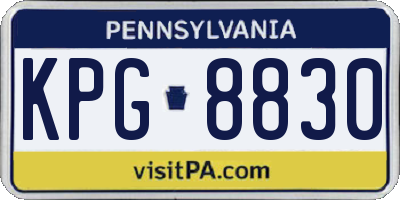 PA license plate KPG8830