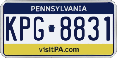 PA license plate KPG8831