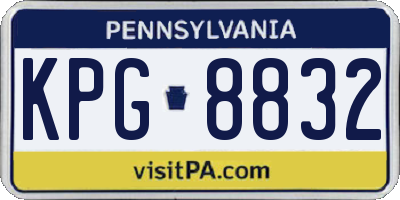 PA license plate KPG8832