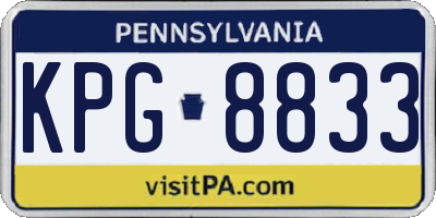 PA license plate KPG8833