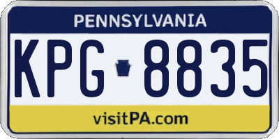 PA license plate KPG8835