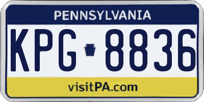PA license plate KPG8836