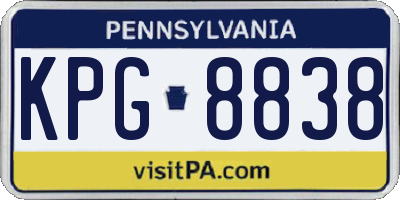 PA license plate KPG8838