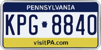 PA license plate KPG8840