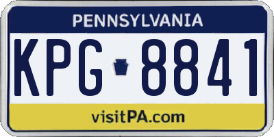 PA license plate KPG8841