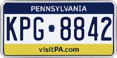 PA license plate KPG8842