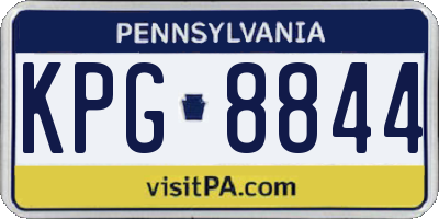 PA license plate KPG8844