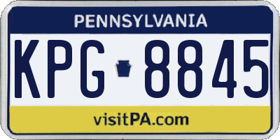 PA license plate KPG8845