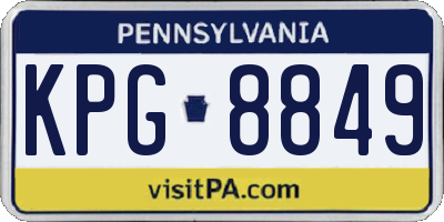 PA license plate KPG8849
