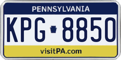 PA license plate KPG8850