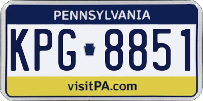 PA license plate KPG8851