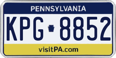 PA license plate KPG8852